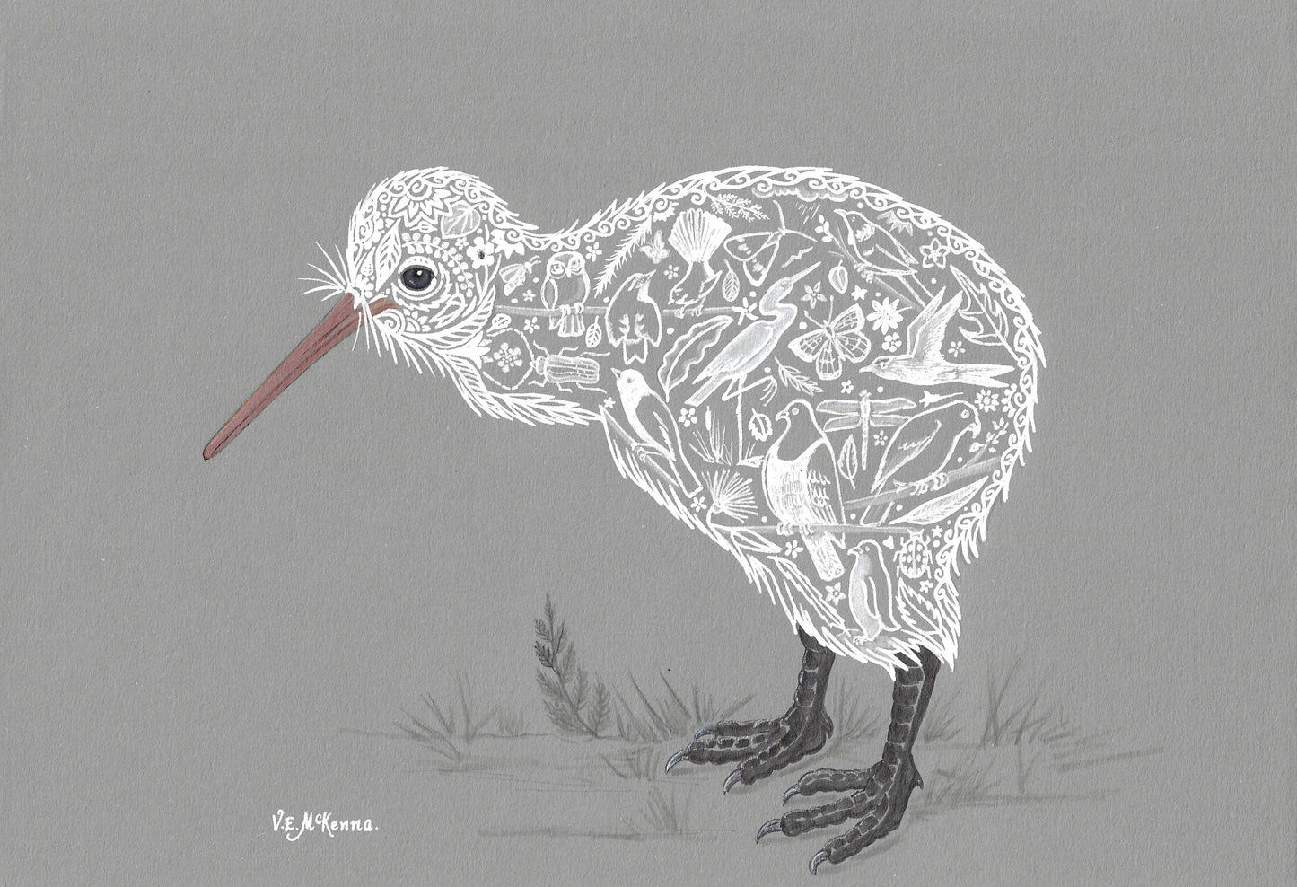 VIVIAN MCKENNA | Framed Original Pen & Ink "Grounded"