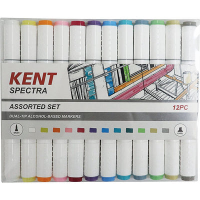 KENT Spectra Graphic Design Alcohol Based Marker Set 12