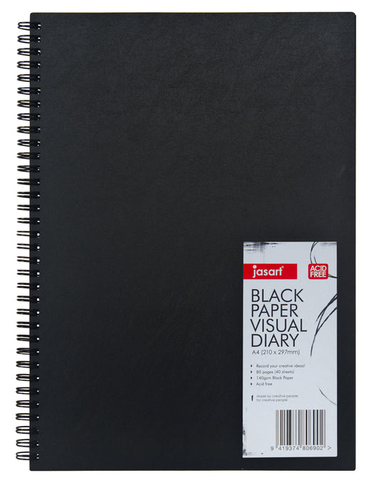 JASART Black Paper Visual Diary A4