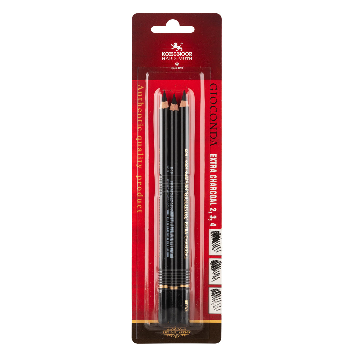 KOH-I-NOOR Hardtmuth Gioconda Extra Charcoal Pencils 2,3,4 (set of 3)