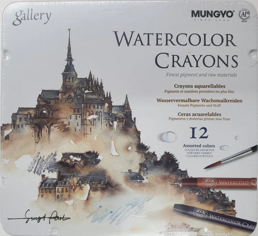MUNGYO Gallery Watercolour Crayons Assorted Colours