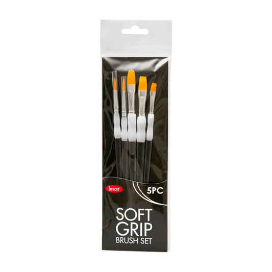 JASART Soft Grip Brush Gold Synthetic Bristles Basic Set 5