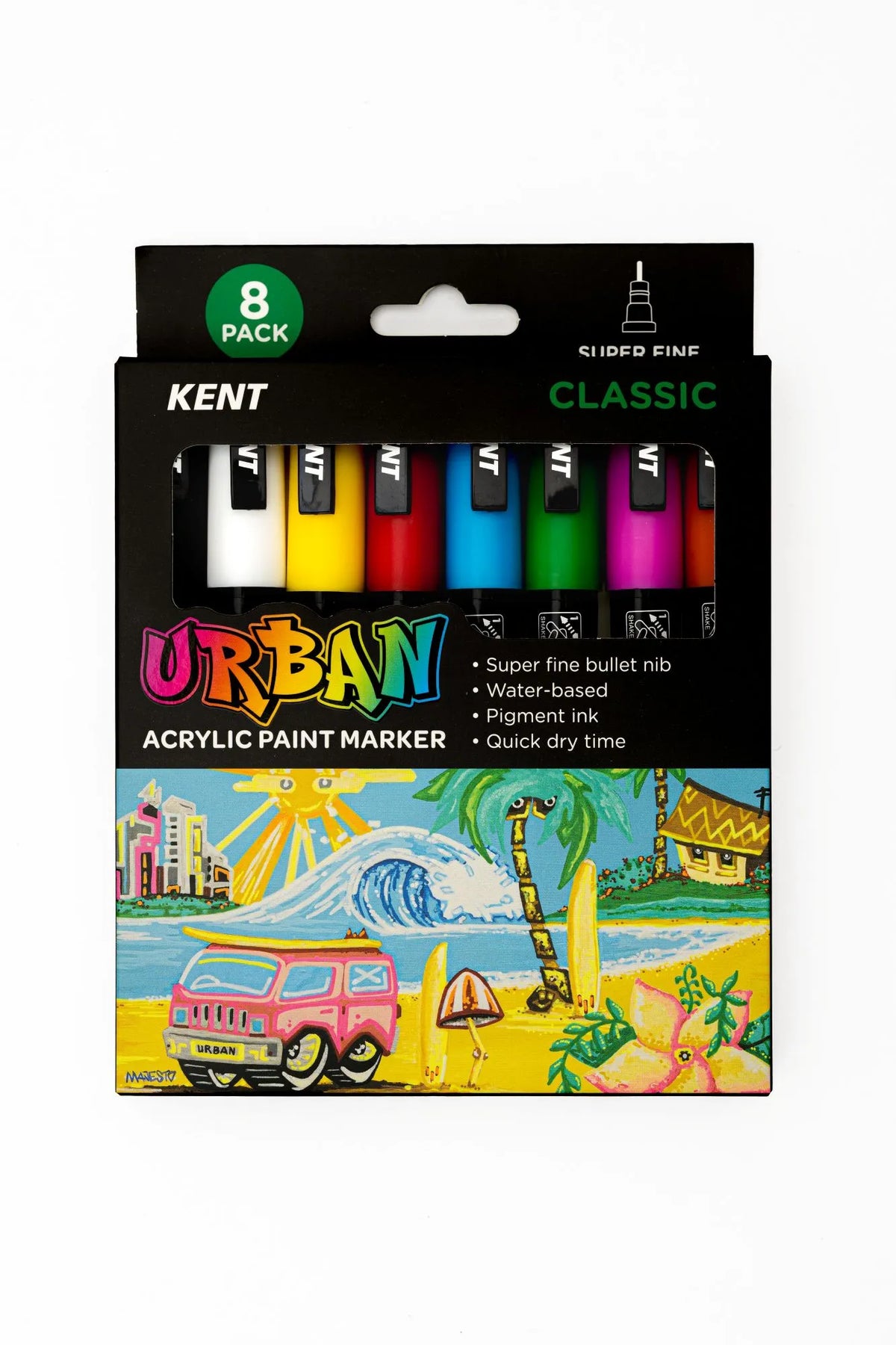 KENT Urban Acrylic Paint Marker Sets Super Fine (8 Pack)