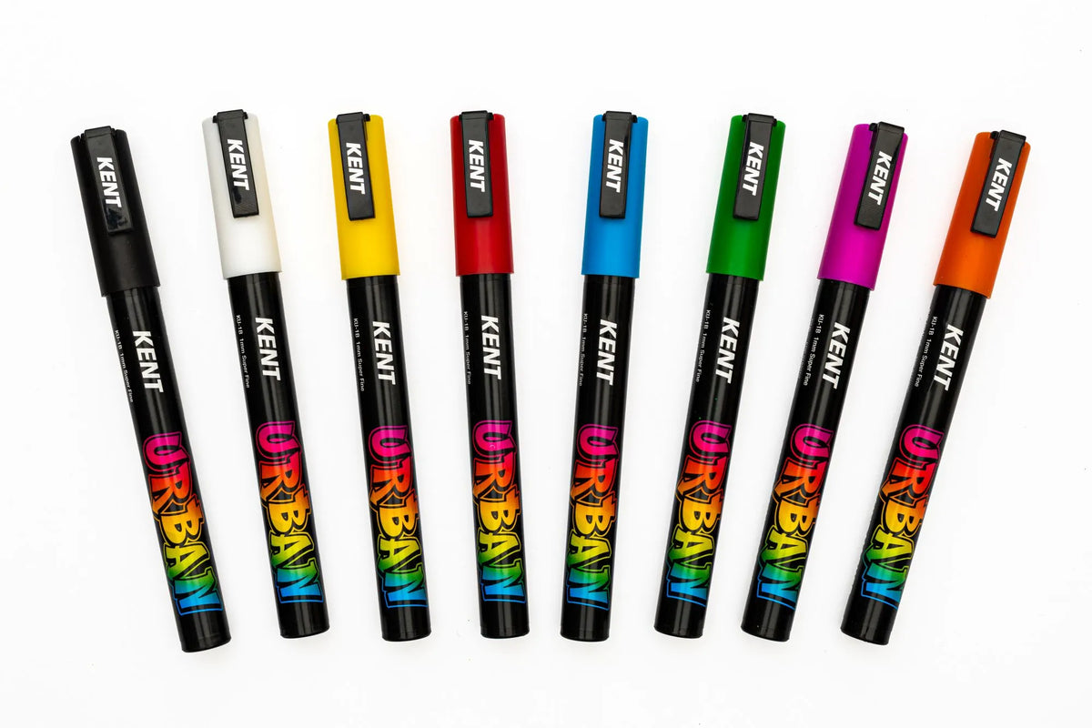 KENT Urban Acrylic Paint Marker Sets Super Fine (8 Pack)
