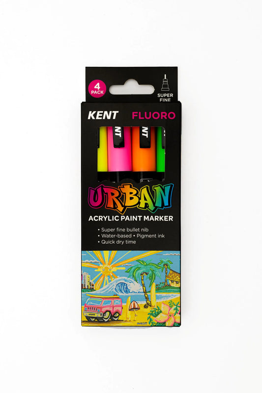 KENT Urban Acrylic Paint Marker Sets Super Fine (4 Pack)