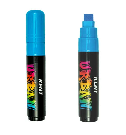 Two Kent Urban Paint marker pens in bright blue, shown side by side on a plain white background.