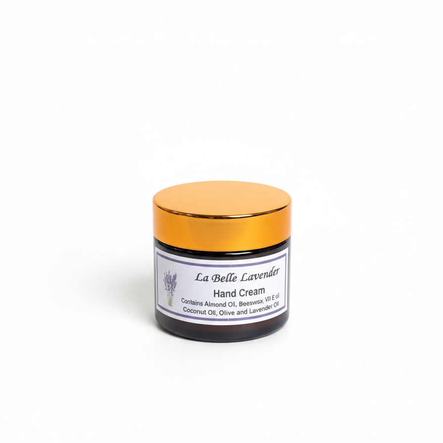 Hand cream jar with gold lid on a white background