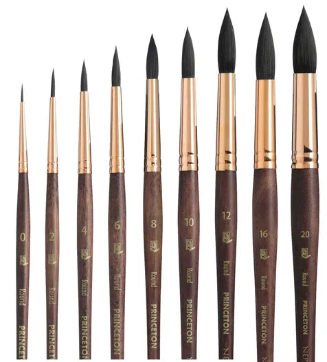 Princeton Neptune Round Brushes on a white Background