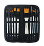 JASART 10PC Pearl White Short Handle Brush Wallet